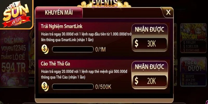 Các khuyến mãi cực hot cho người mới đăng ký Sunwin