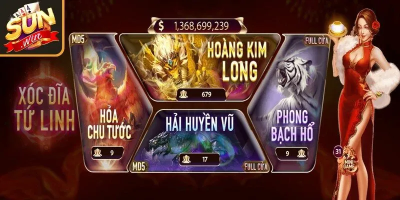 Xóc đĩa Tứ Linh là phiên bản đặc sắc của trò chơi truyền thống đầy lôi cuốn